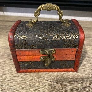 Small Vintage Style Decorative Box with Brass Handle